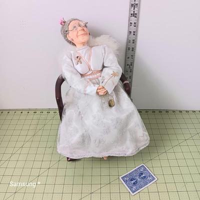 Breast Cancer Awareness Fairy Grandmother Doll with Chair