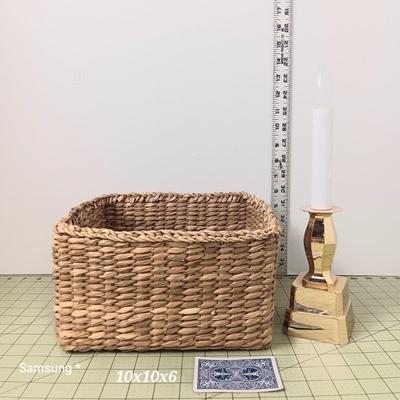 11" Basket with Battery Operated Candle