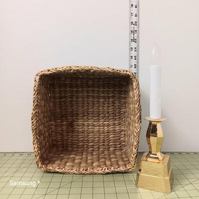 11" Basket with Battery Operated Candle