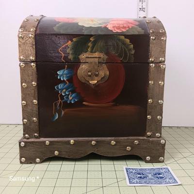 Decorative Wooden Floral Box with Latch 