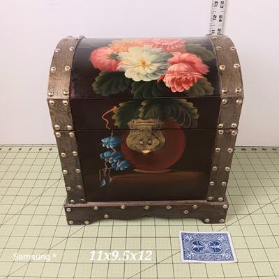 Decorative Wooden Floral Box with Latch 