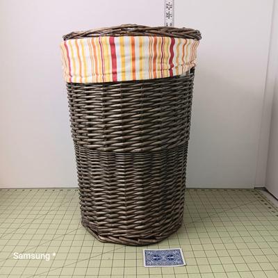 Fabric Lined Basket with Lid