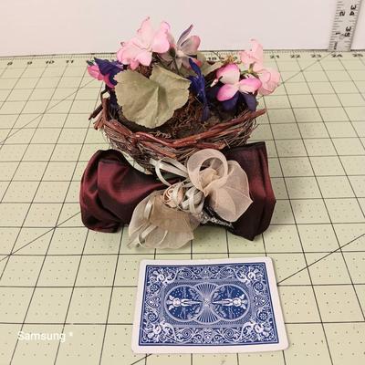 Artificial Flowers in Basket and Clip