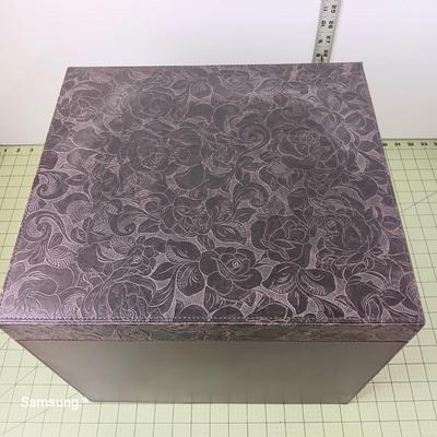 Faux Leather Storage Box with Lid