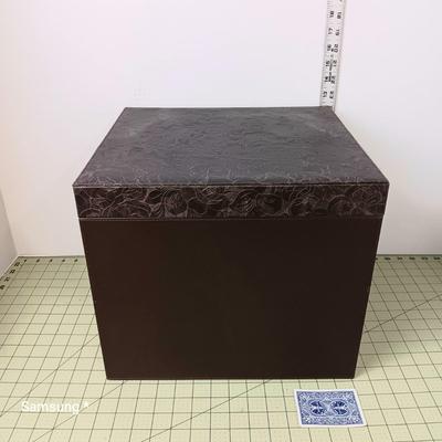 Faux Leather Storage Box with Lid
