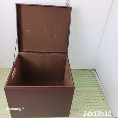 Faux Leather Storage Box with Lid