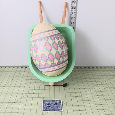 Decorative Wheelbarrow and Egg