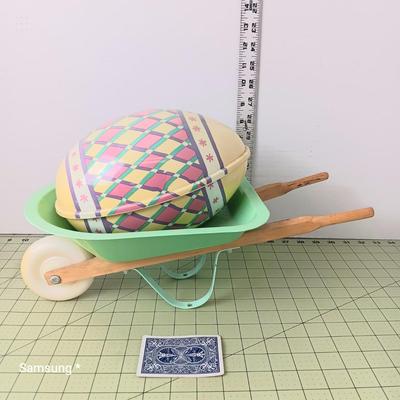 Decorative Wheelbarrow and Egg