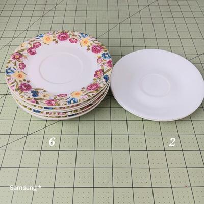 Tea Plate Bundle - Floral and White