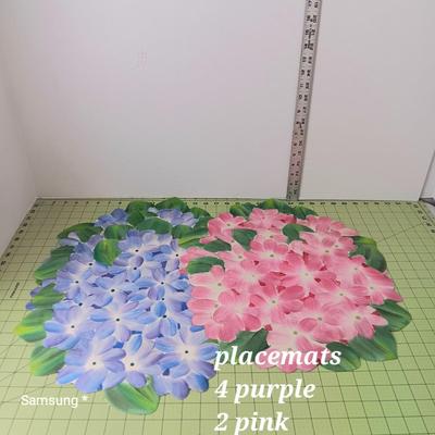 Hydrangeas Placemats 4-Purple 2-Pink
