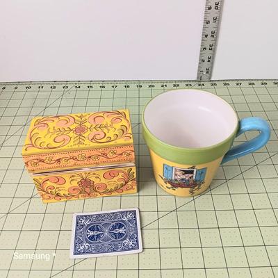 Recipe Box and Ceramic Mug