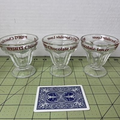 2 Sundae Glasses & 3 Hershey Chocolate Lover  glasses