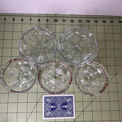 2 Sundae Glasses & 3 Hershey Chocolate Lover  glasses