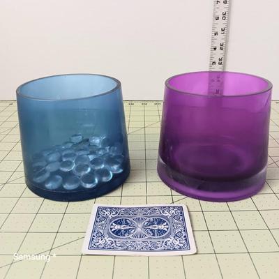 Blue and Purple Candle Holders