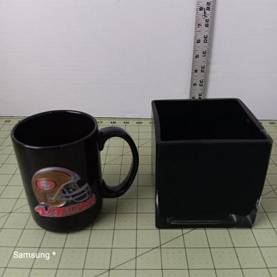 San Francisco 49ers Mug and Black Candle Holder