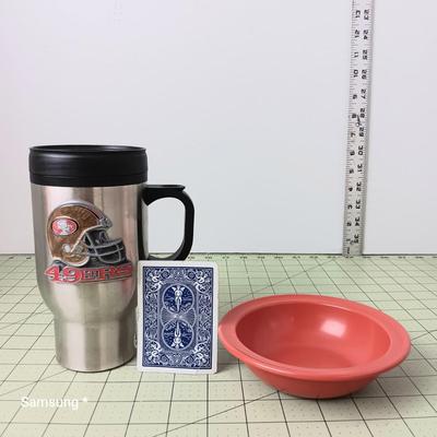 San Francisco 49er Travel Mug and Salsa Bowl