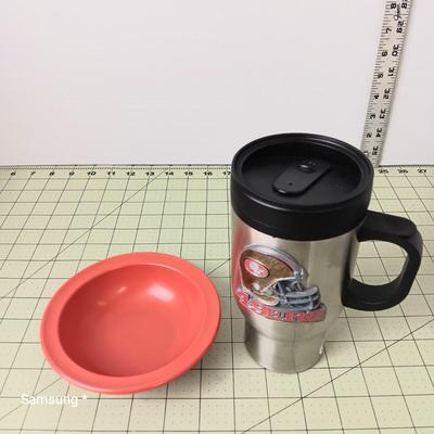 San Francisco 49er Travel Mug and Salsa Bowl