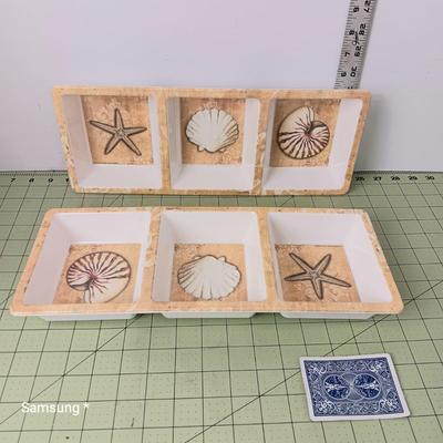 Seashell 3-Tray Serving Dishes
