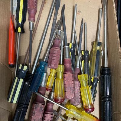 Box of screwdrivers and chisels