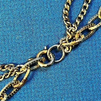 3-CHAIN GOLD TONE NECKLACE