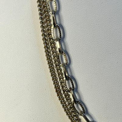 3-CHAIN GOLD TONE NECKLACE