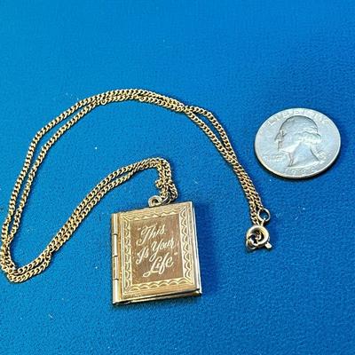 "THIS IS YOUR LIFE" OLD TV SHOW GOLD TONE LOCKET ON CHAIN