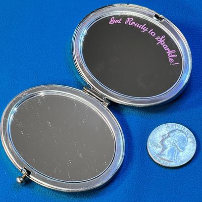 PINK RHINESTONE MIRROR COMPACT by TARINA TARANTINO