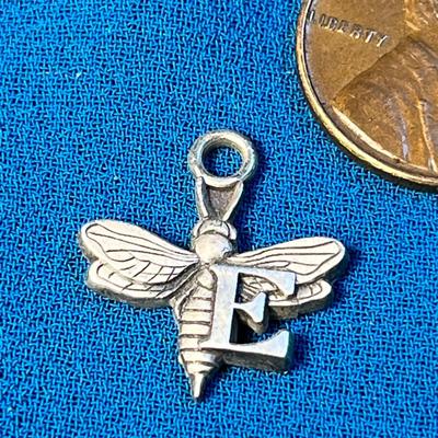 STERLING BEE w/ LETTER "E" CHARM