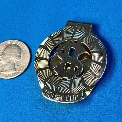 GOLD TONE DOLLAR SIGN MONEY CLIP