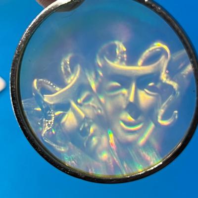 HOLOGRAPHIC COMEDY/TRAGEDY PENDANT