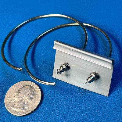 NEW ON CARD SILVERTONE HOOP PIERCED EARRINGS