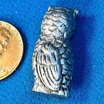 LITTLE PEWTER-LIKE OWL FIGURINE