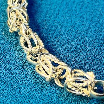 BRIGHT FANCY 925 STERLING SILVER UNIQUE LINKS BRACELET
