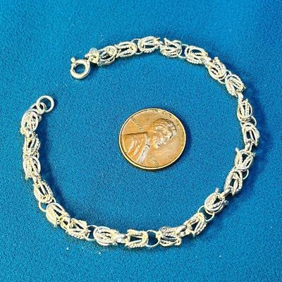 BRIGHT FANCY 925 STERLING SILVER UNIQUE LINKS BRACELET