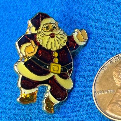 ENAMELED SANTA PIN 