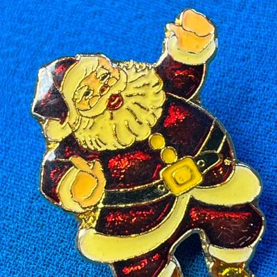 ENAMELED SANTA PIN 