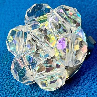 FACETED GLASS CLUSTER BEAD EARRINGS