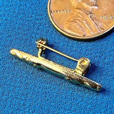TINY SHINY GOLD TONE BAR PIN