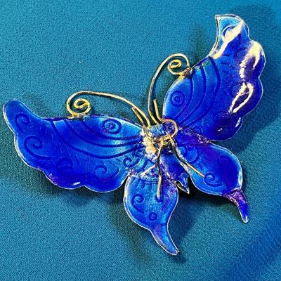COLORFUL CLOISONNE BUTTERFLY PIN