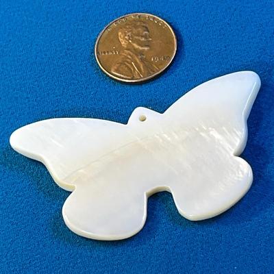 CARVED MOTHER OF PEARL BUTTERFLY PENDANT
