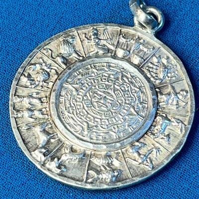 LIKELY STERLING ZODIAK PENDANT CANCER THE CRAB ON FRONT, ALL SYMBOLS ON BACK