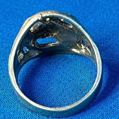 STERLING HORSE, HORSESHOE OPENWORK RING