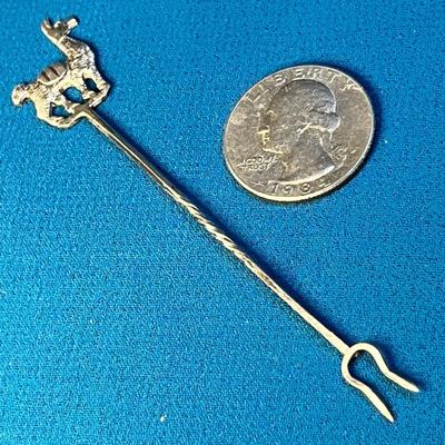 LIKELY STERLING HORS D'OEURVRES FORK w/ LLAMA FIGURE ON END
