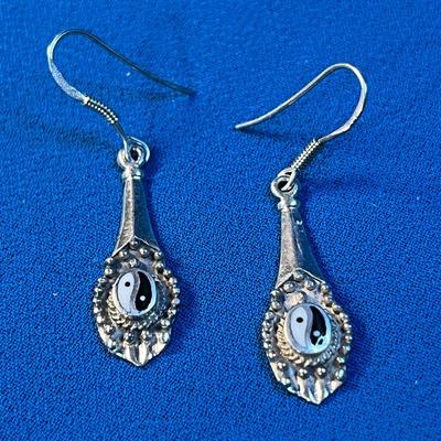 925 SILVER YIN YANG DANGLE EARRINGS