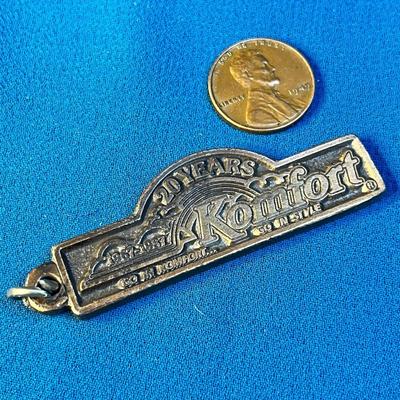 BRASS EMBOSSED "KOMFORT" RV's KEY CHAIN "GO IN KOMFORT, GO IN STYLE"