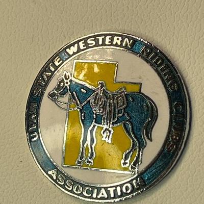 ENAMELED UTAH STATE WESTERN RIDING CLUBS ASSOCIATION PLANCHET