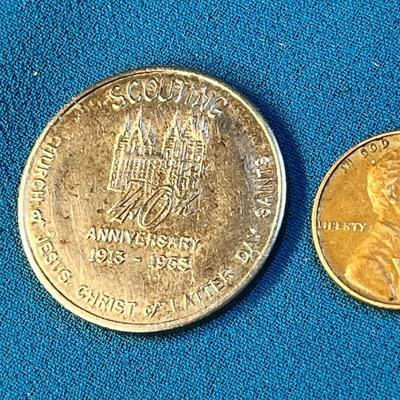LDS B.S.A. 40TH ANNIVERSARY HIGH RANK TOKEN/MEDALLION