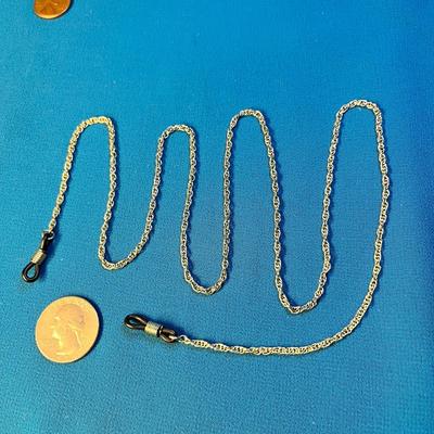 SILVER TONE DOUBLE LINK EYE GLASS CHAIN