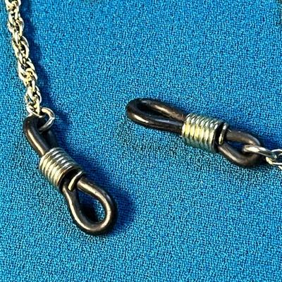 SILVER TONE DOUBLE LINK EYE GLASS CHAIN