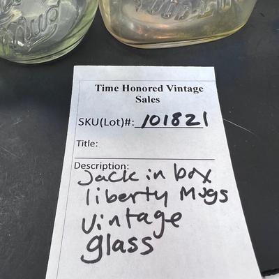 Vintage Glass bottles Liberty Jack Jar glasses
